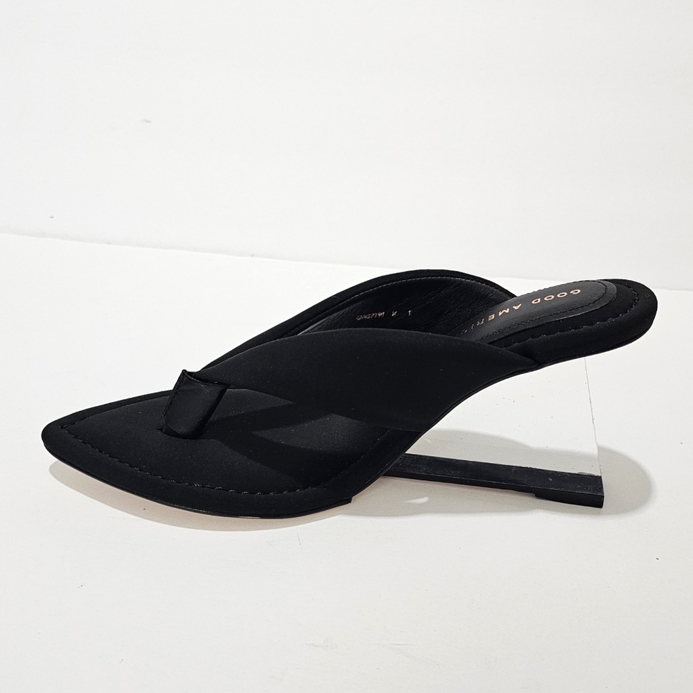 GOOD AMERICAN Size 7 WEDGE SANDAL BLACK NEOPRENEA WOMENS - Picture 6 of 10